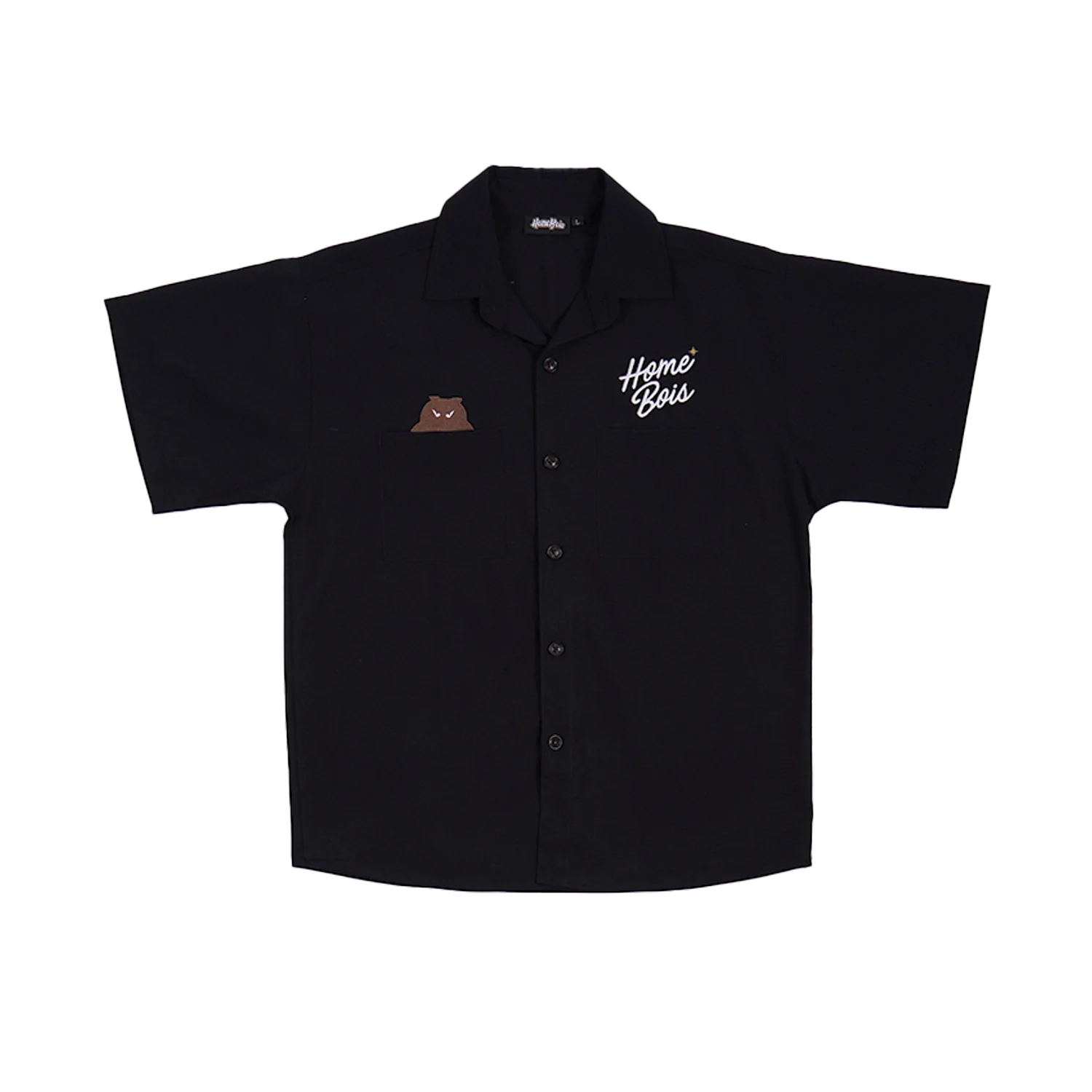 HOMEBOIS OWL WORK SHIRT [BLACK]-1