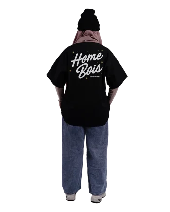 HOMEBOIS OWL WORK SHIRT [BLACK]-4