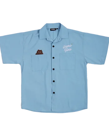 HOMEBOIS OWL WORK SHIRT F&F [BLUE]-1
