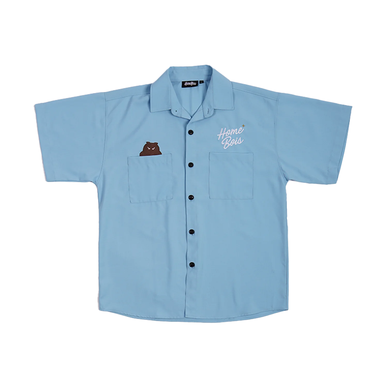 HOMEBOIS OWL WORK SHIRT F&F [BLUE]-1