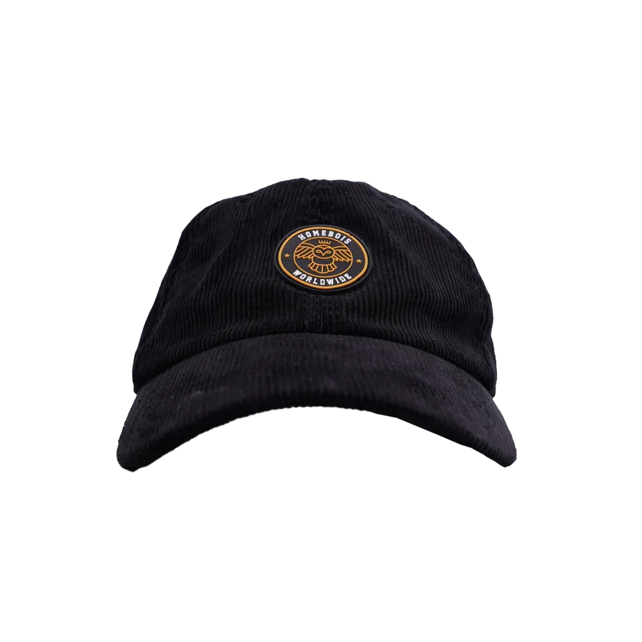 HOMEBOIS RUBBER PATCH HAT [BLACK CORDUROY]-1