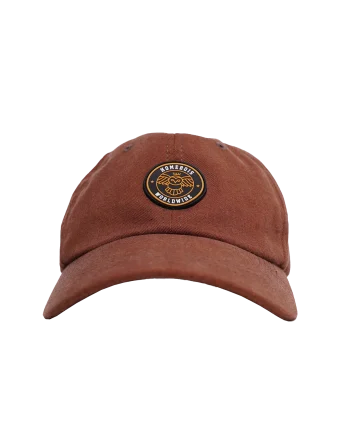 HOMEBOIS RUBBER PATCH HAT [BROWN WASH]-1