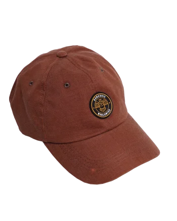 HOMEBOIS RUBBER PATCH HAT [BROWN WASH]-2